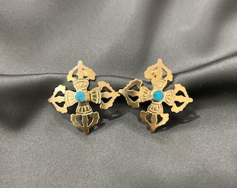 Vishwavajra earrings,Ethically sourced Gold plated, Handmade beautiful statement earrings