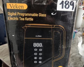 Veken Digital Programmable Glass Electric Tea Kettle BPA 1.7 Liter