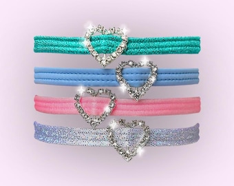 Herz Strass Choker - Exotic Dancewear, Stripper Outfit Halskette