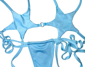 Bikini Estrella - Ropa de baile exótica, conjunto de stripper de color liso