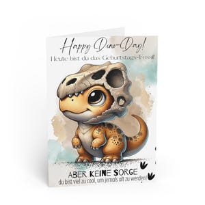 Dino Birthday Card Almost Fossil | Funny birthday card with humorous baby dino fossil | Personalizable