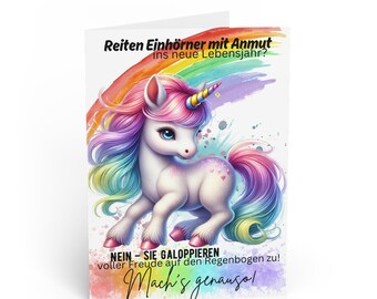 Carte d'anniversaire Licorne Arc-en-ciel Magique | Jolie carte licorne avec arc-en-ciel | Personnalisé