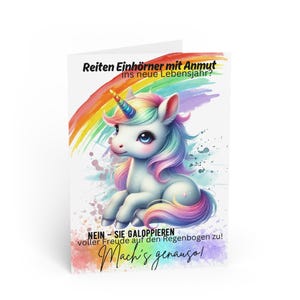 Carte d'anniversaire Licorne Arc-en-ciel Magique | Jolie carte licorne avec arc-en-ciel | Personnalisé