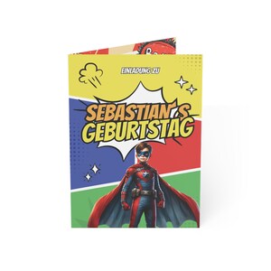 Convite de super-herói O Dia do Herói está chegando! | Convite de aniversário personalizado com visual cômico | Várias quantidades disponíveis
