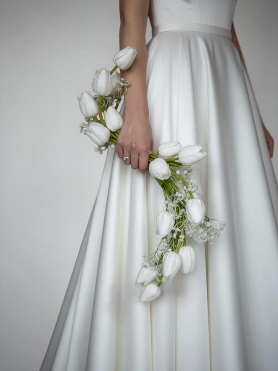 White Tulip Bridal Bouquet