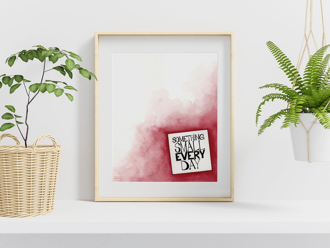 Inspirational Watercolor Art Print – Something Small Every Day (digital ...