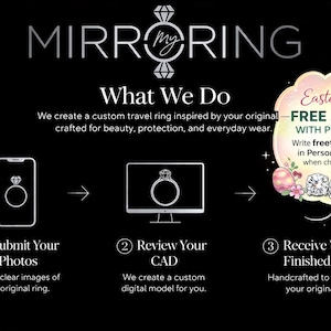 Custom Travel Ring Inspired by Your Original | Engagement Mirroring Replica | CZ, Moissanite, Lab Diamond