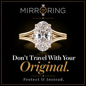 Custom Travel Engagement Ring Replica | Made From Your Photos | CZ Moissanite Lab Diamond | Honeymoon Vacation Dupe