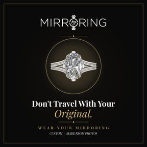 Custom Travel Engagement Ring Replica | Made From Your Photos | CZ Moissanite Lab Diamond | Honeymoon Vacation Dupe