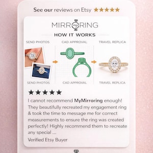 Custom Engagement Ring Replica of Your Original: Travel Jewelry, Cubic Zirconia, Moissanite