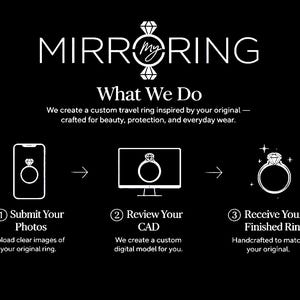Custom Travel Ring Inspired by Your Original | Engagement Mirroring Replica | CZ, Moissanite, Lab Diamond