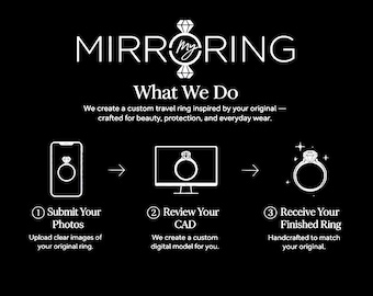 Custom Travel Ring Inspired by Your Original | Engagement Mirroring Replica | CZ, Moissanite, Lab Diamond