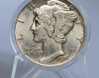 Rare 1916 D Mercury Dime USA American Silver Color Liberty Coin