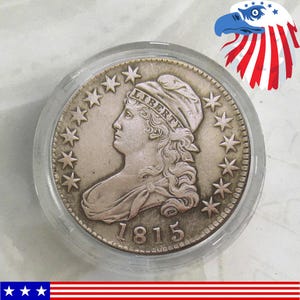1815 US Capped Bust Half Dollar Silver plated Authentic Looking Commemorative Coin