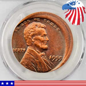 Pièce commémorative VDB Lincoln Cent double coin erreur de 1955, authentique