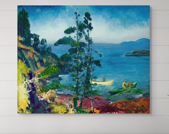 George Bellows Evening Blue Print, Maine Coast Seascape Art