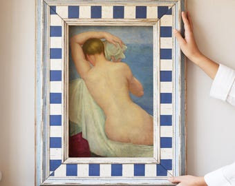 Desnudo de Espalda con Caracol Art Print – Nude with Seashell, Early 20th Century Figurative Art, Fine Art Paper or Canvas (Unframed)