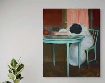 Ramon Casas 'Tired' Fine Art Print: Vintage Woman Portrait