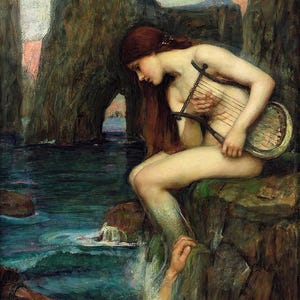 The Siren by Waterhouse: Pre-Raphaelite Mermaid Art Print