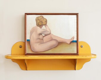 Baigneuse Assise Sur Le Sable // Bather Sitting on the Sand Print Vintage Nude Beach, Minimalist Coastal French Art, Unique Beach House Art