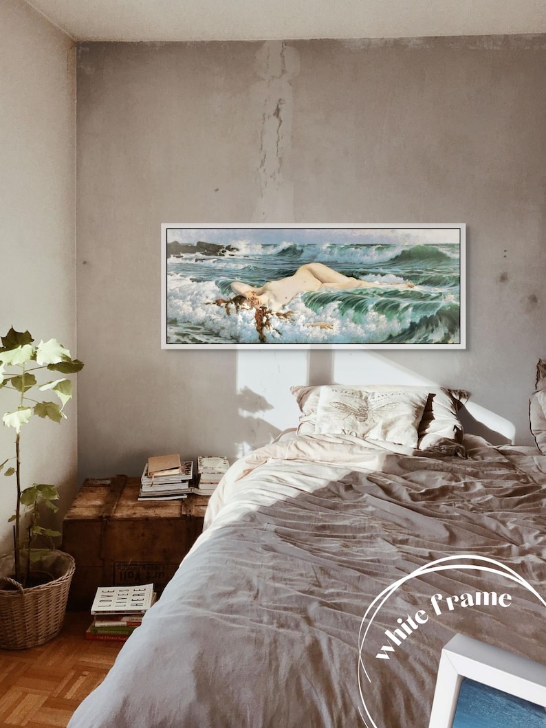 Birth of Venus Print – 19th Century Goddess, Nautical Art white canvas frame