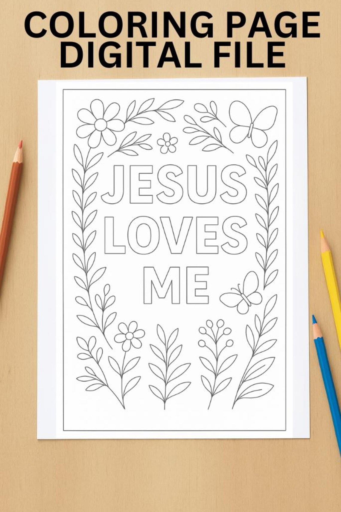 Two Christian Coloring Page Jesus Loves Me Activity Pages - Printable ...