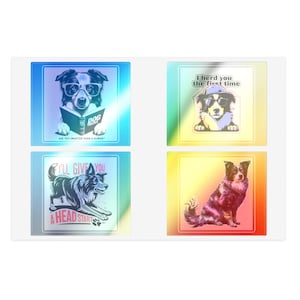 Funny Border Collie Sticker Sheets for Dog Lovers, Pet Gifts, Cute Home Decor, Scrapbooking Supplies, Dog Parent Accessories