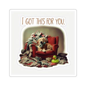 Golden Retriever Kiss-Cut Stickers - Lazy Dog Sock Retrieving Sofa Funny Cute Animal Lover Gift, Dog Lover Stickers, Funny Pet Stickers,