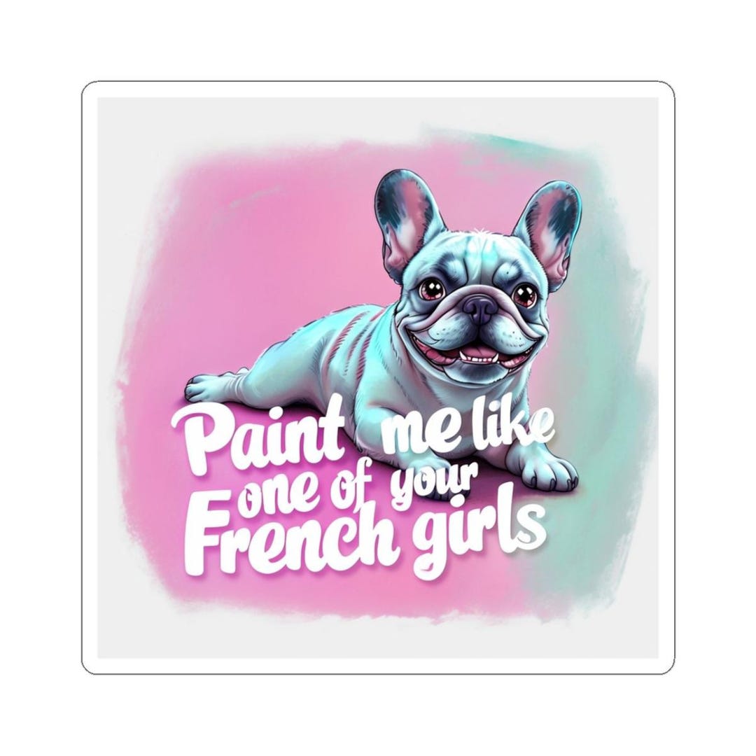 French Bulldog Kiss-cut Stickers, Cute Pink Funny Dog Lover Animal ...