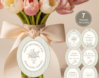 Mothers Day Floral Gift Tags | For Flower Bouquets