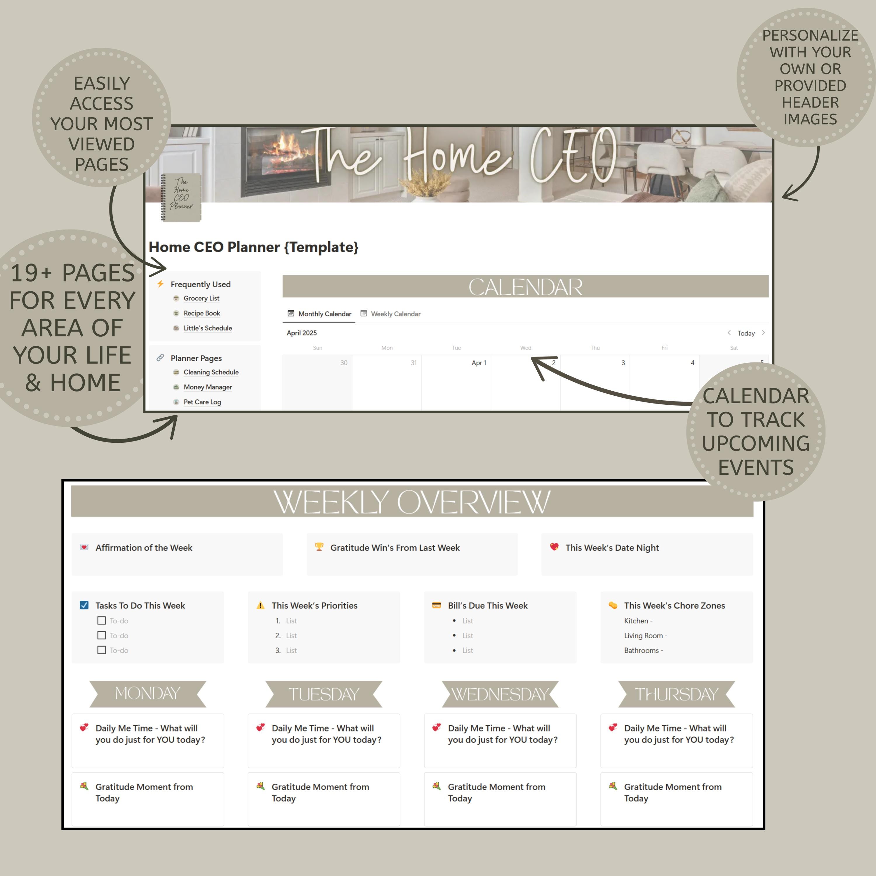 Home CEO Notion Planner: All-in-one Digital Template for Moms (digital ...