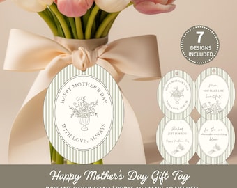 Mothers Day Floral Gift Tags | For Flower Bouquets