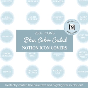 Blue Notion-pictogrammen: 250+ kleurgecodeerde png-afbeeldingen (digitale download)