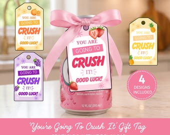 Crush Soda Good Luck Gift Tag Printable, Team Treat Tags, Cheer Tryouts Gift, Dance Competition Favor, Sports Team Gift, Instant Download