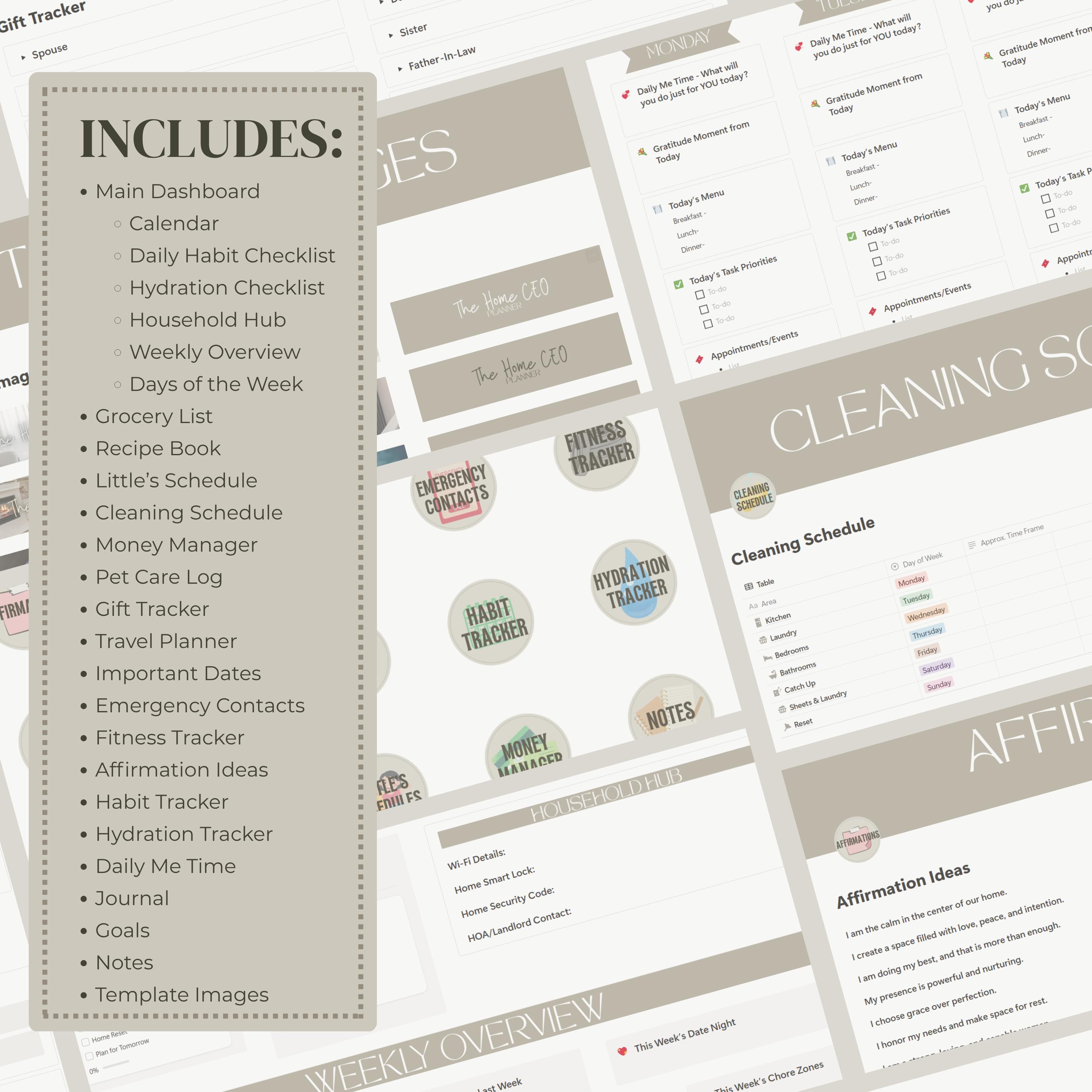 Home CEO Notion Planner: Ultimate Digital Planner for Moms, Habit ...