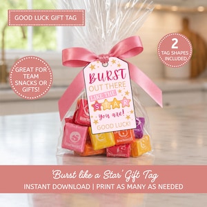 Starburst Good Luck Gift Tag Printable, Team Treat Tags, Cheer Gift, Dance Competition Favor, Sports Team Gift, Instant Download