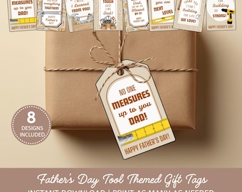 Fathers Day Tool Gift Tags Printable, Handy Dad DIY Gift Tag, Fix It Dad Gift From Kids, Grandpa Fathers Day Tag, Dad Toolbox Theme