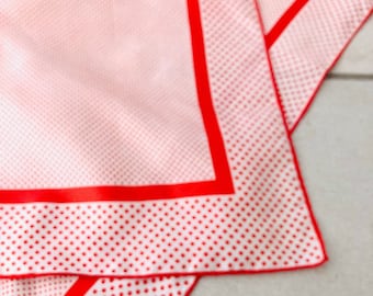 Red and White Polka Dot Scarf / Vintage 1960’s Retro Square Scarf