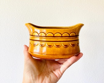 Jarrón de cerámica vintage de los años 70, decoración del hogar, estilo hippie bohemio.