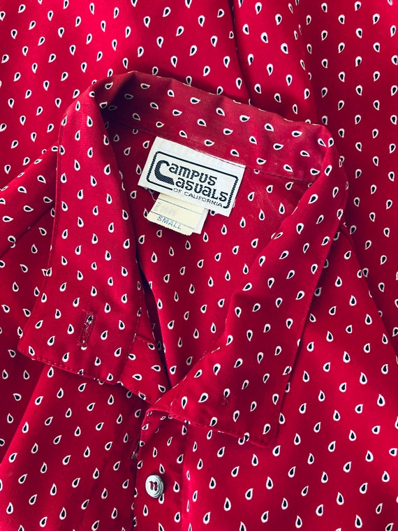 Retro Casual Red Blouse / Vintage 1980’s Polka Do… - image 3