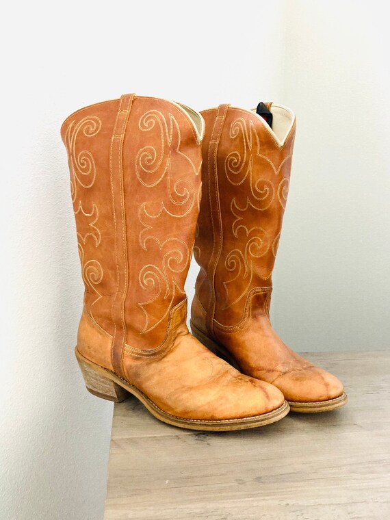 Dingo Leather Cowgirl Boots / Vintage Country Western… Gem