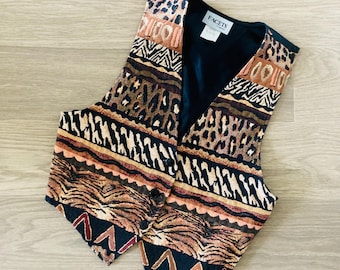 90s Leopard Print Vest: Retro Animal Print Cardigan - Etsy