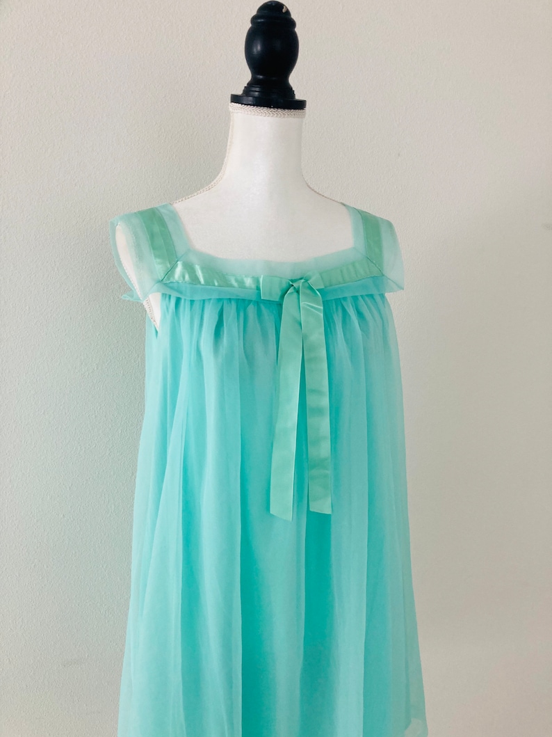 Seafoam Green Lingerie Nightgown / Elegant 1950s Sheer - Etsy