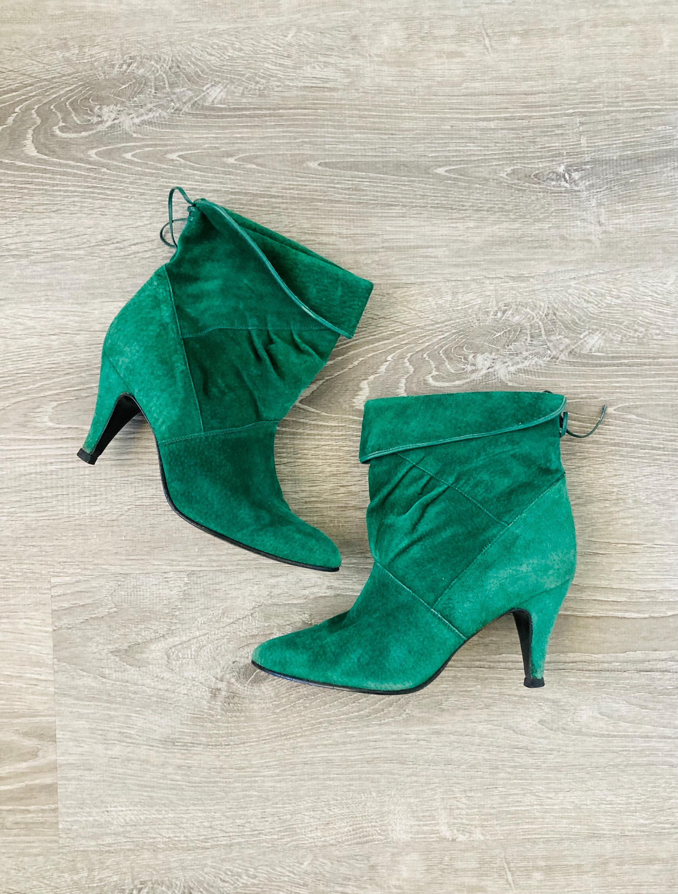 Vintage 80s Peter Pan Boots 8's Pixie Boots Peter Pan Boots