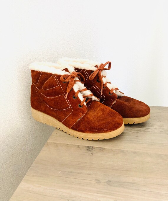 Sherpa Lined Leather Winter Boots / Vintage Suede 