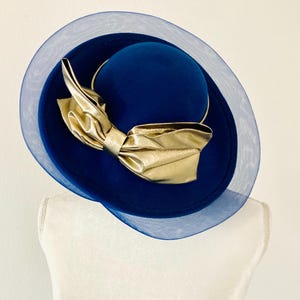 Sylvia New York vintage pillbox ladies navy hat Sylvia New York Hat - Etsy main image 3