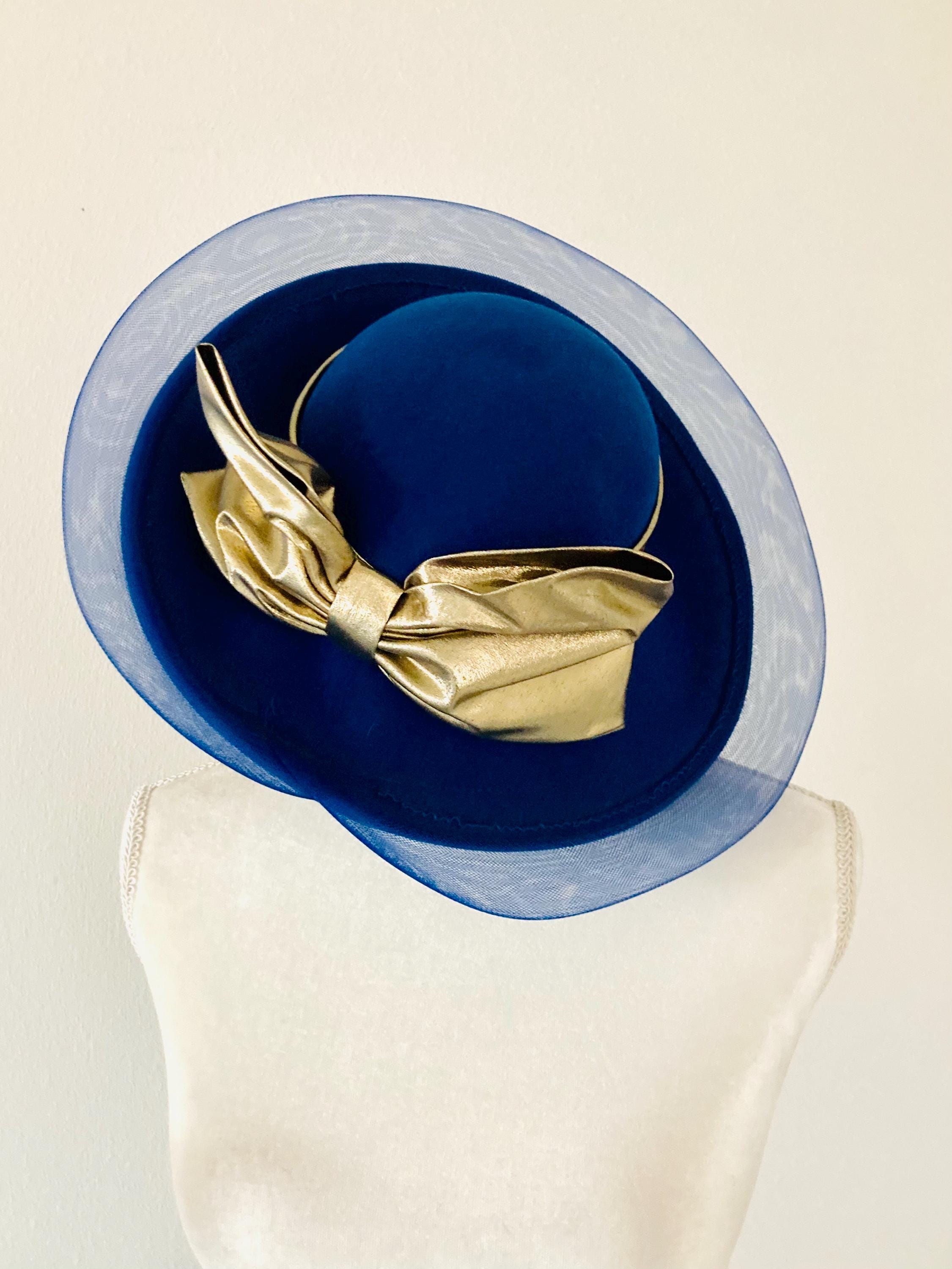 ROYAL BLUE WOMAN’S STYLISH FEDORA HAT *NWT* Royal Blue Fedora - Etsy main image 4