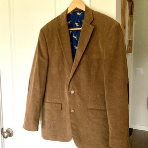 Ralph Lauren Wide Wale Corduroy Gender-Neutral Blazer / Vintage 1990’s Trendy Tan Brown Jacket Unisex Size Medium 38-40 chest immagine 7
