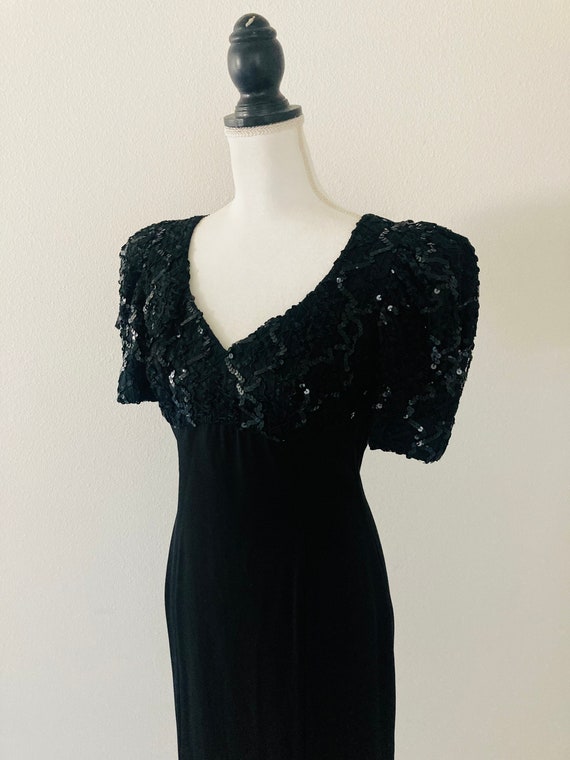 1980’s Rockstar Black Party Dress / Vintage Forma… - image 3