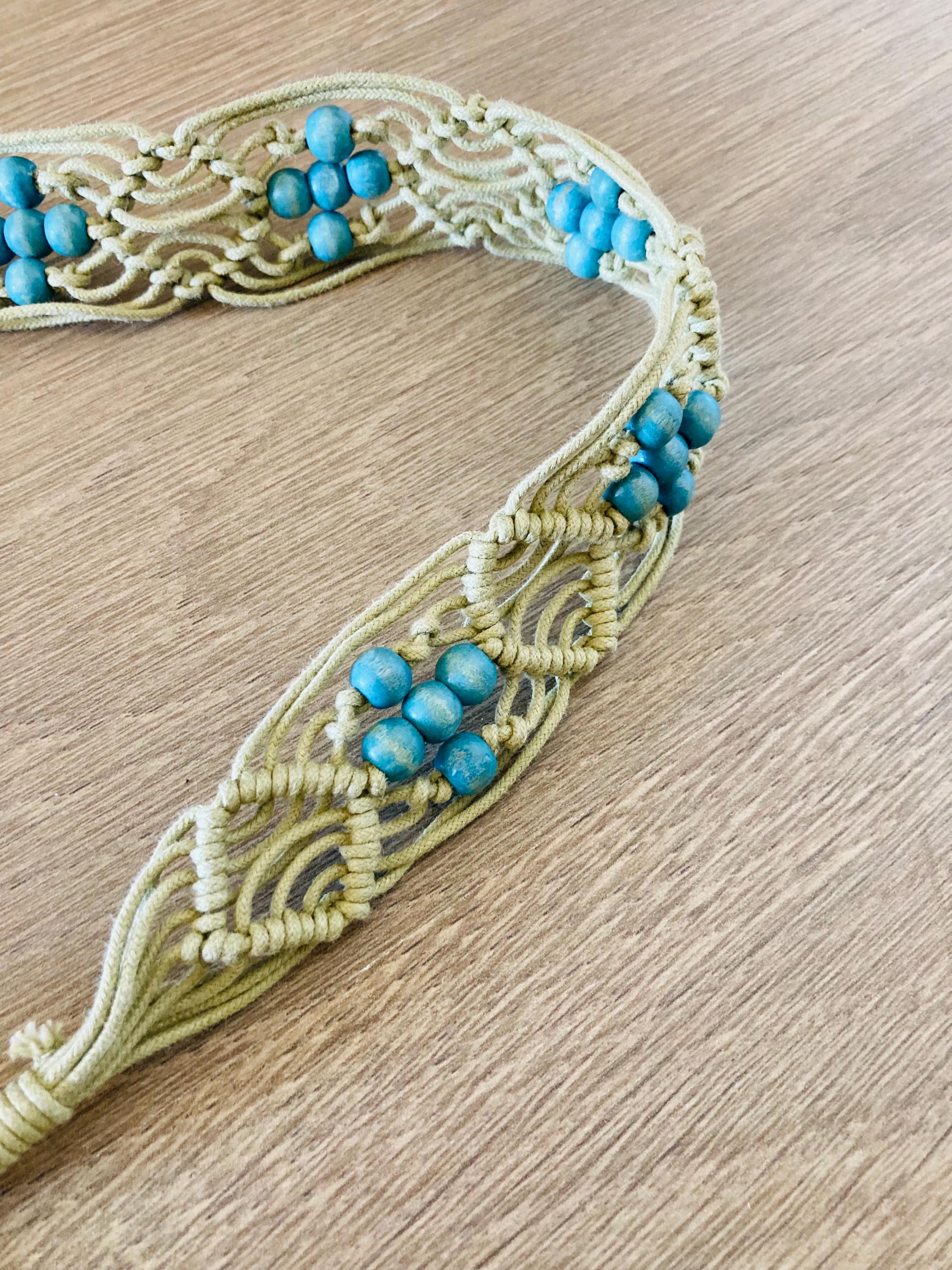 Hippie Fringe Boho Belt / Vintage 1970 display picture 1